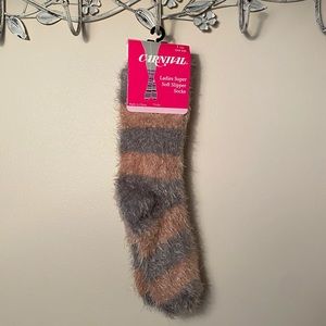 Carnival fuzzy socks striped